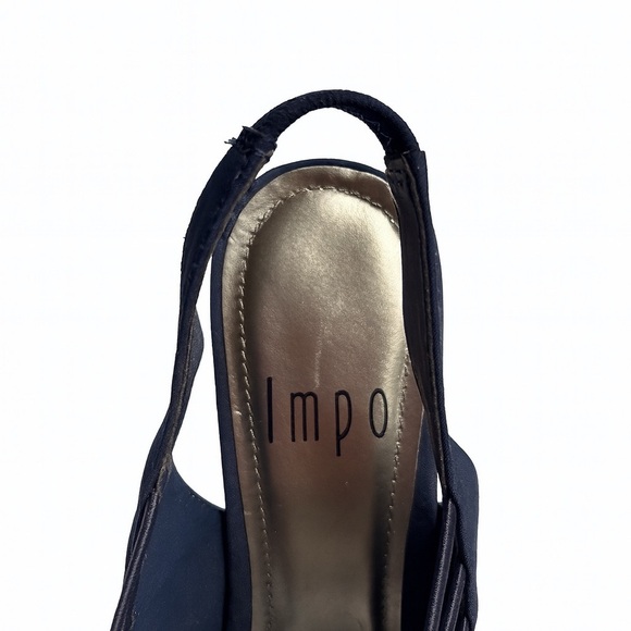 Impo Navy Blue Strappy Sandals Women’s Size 8 Wide Slingback Heel - Picture 3 of 6